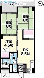 関屋ハイツ 3DKの間取図画像