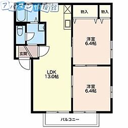 シャーメゾン・ランブルA 2LDKの間取図画像