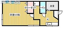 いづみハイツ 1Kの間取図画像