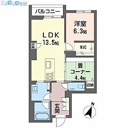AZUR米山 2LDKの間取図画像