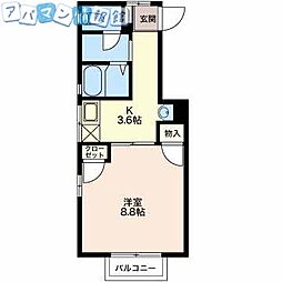 エクセレントヴィラ 1Kの間取図画像
