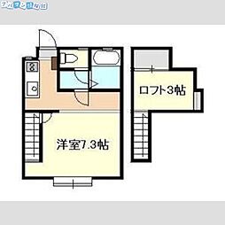 クレセントイーグル 1Kの間取図画像
