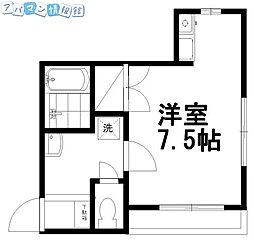 ヴィラYAMADA ワンルームの間取図画像