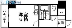 パレ・ドール日の出 ワンルームの間取図画像