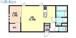 brote万代 1LDKの間取図画像