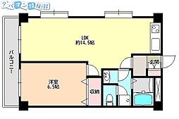トラパレス 1LDKの間取図画像