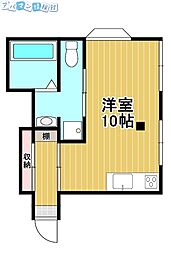 ホワイトリバーハイツ ワンルームの間取図画像