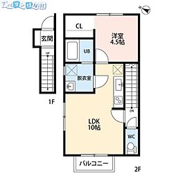 カーム近江 1LDKの間取図画像