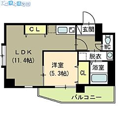 ブラスト南万代 1LDKの間取図画像