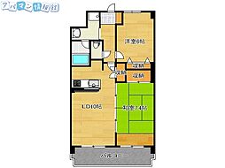 リファーレ新和 2LDKの間取図画像