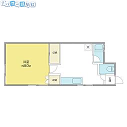 コーポホワイト 1Kの間取図画像
