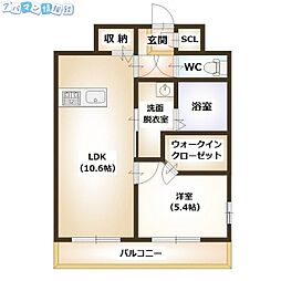 ベラルーチェエテルノ 1LDKの間取図画像