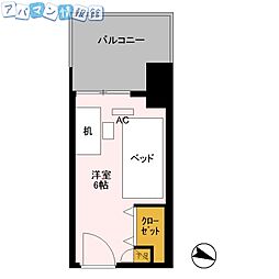 ロイヤルパークスER万代 ワンルームの間取図画像