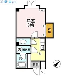 ウェルネス万代 1Kの間取図画像
