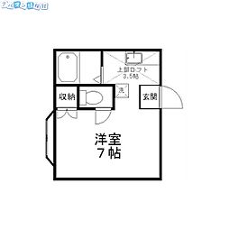 ラスール四ツ屋 ワンルームの間取図画像