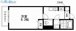 ヒルズ川端 1Kの間取図画像