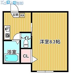 サプラス・3 1Kの間取図画像