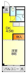 グリーンハイツ 1DKの間取図画像