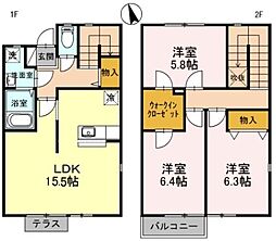 サニーテラス 3LDKの間取り