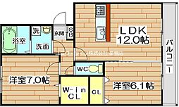 ジョリーメゾンノール 2階2LDKの間取り