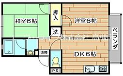 エクセル・ハイツ 2DKの間取図画像