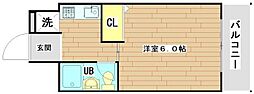 富田駅前エスアイマンション 1Kの間取図画像