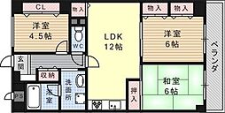 カサエステ一番館 3LDKの間取図画像