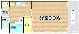 ユニバーサルコート 1Kの間取図画像