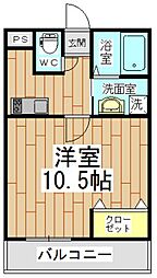 プライムコート南松原 1Kの間取図画像
