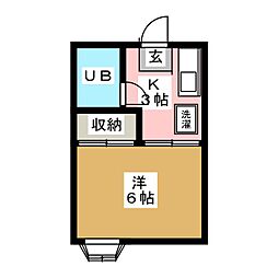 コーポ寺口 1階1Kの間取り