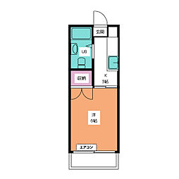 双葉ビル 1Kの間取図画像
