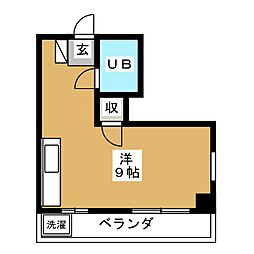 マンション高田 2階ワンルームの間取り