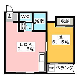 ハイム重田 2階1LDKの間取り