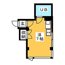ソレイユ目白 ワンルームの間取図画像