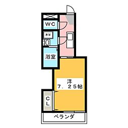 ローズハイツ 1Kの間取図画像