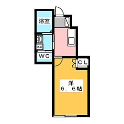 ザ・コート新宿 1Kの間取図画像