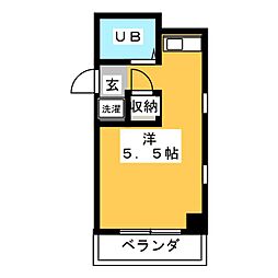 DOMUS西早稲田 ワンルームの間取図画像