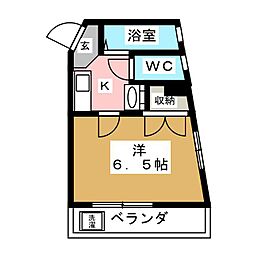 コスモスマンション 1Kの間取図画像