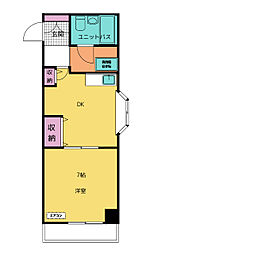 ルネッサンス代々木85 4階1Kの間取り