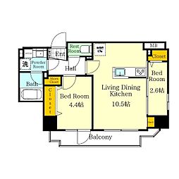 アーバネックス西新宿II 3階2LDKの間取り