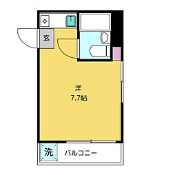 カーサ・ラ・ネージュ 3階ワンルームの間取り