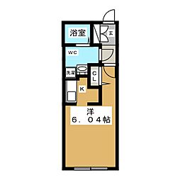 Branche中野富士見町 3階ワンルームの間取り