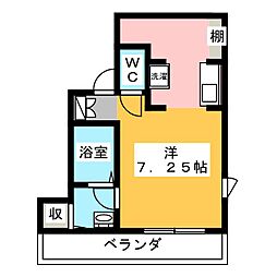 ベルメゾン北新宿 3階ワンルームの間取り