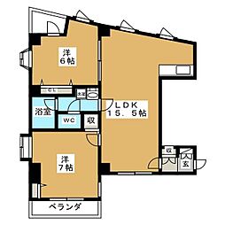 エタニティーマンション和田第三 2LDKの間取図画像