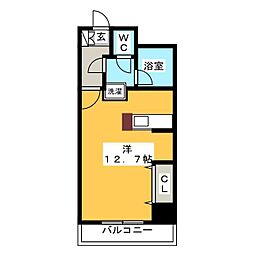 カスタリア新宿御苑 ワンルームの間取図画像