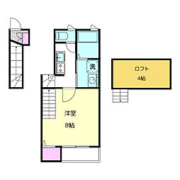 JR中央線 中野駅 徒歩10分の賃貸アパート 2階1Kの間取り