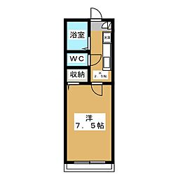 西武新宿線 沼袋駅 徒歩3分の賃貸マンション 3階1Kの間取り