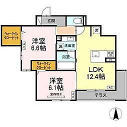 セレスティア中野上高田 1LDKの間取図画像