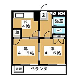 センチュリー野方 2Kの間取図画像