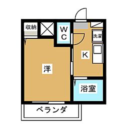 メインステージ中野坂上 ワンルームの間取図画像
